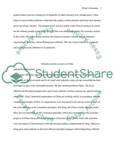 Economic Systems in China