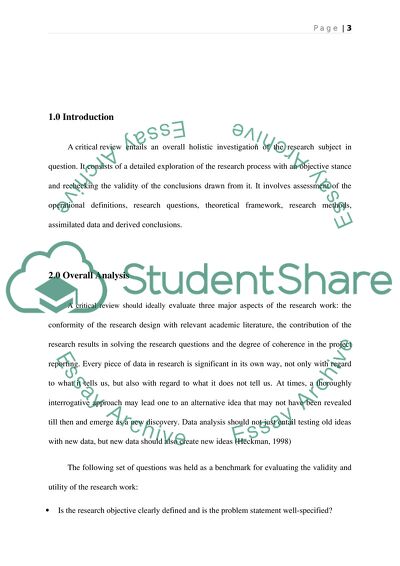 Critical Review of the In-Depth Research Methodology