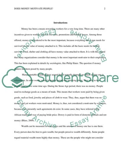 Does Money Motivate People