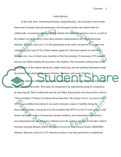 Research Methods used in Educational Psychology