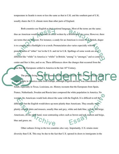 Comparing United Kingdom and United States: Views of a Foreigner