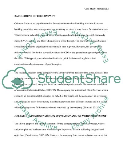 Analysis of Goldman Sachs Activity