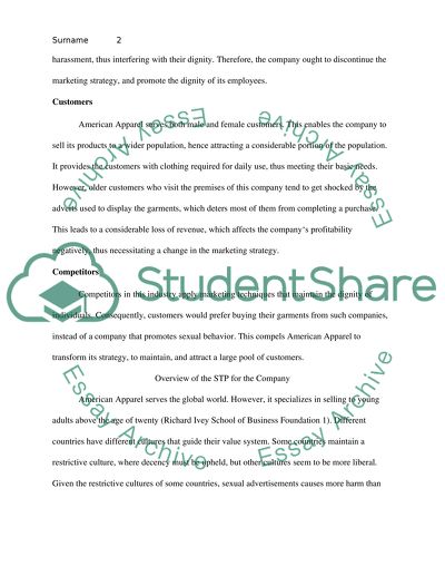 Overview of the 4Ps of the Company - American Apparel