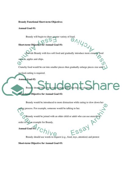 Functional Shortterm Objectives