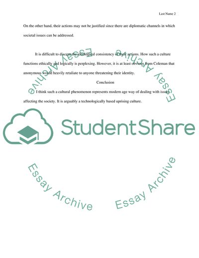 Cultural Phenomenon of Anonymous