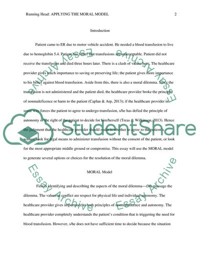 Applying the Moral Model