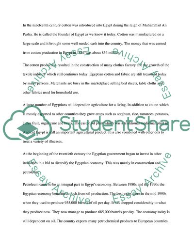 Egyptian Economy and Its Peculiarities