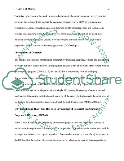 Copyright in a Computer Program