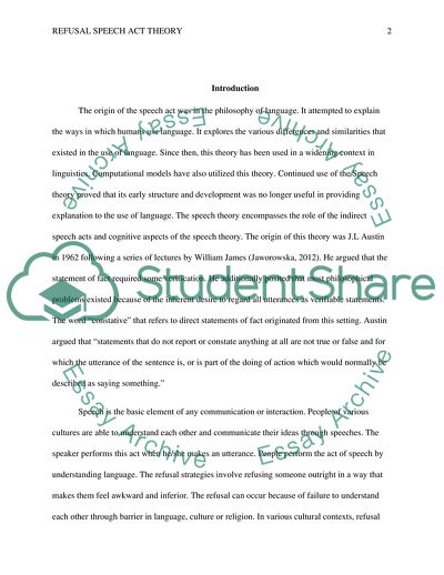 Refusal Speech Act Theory