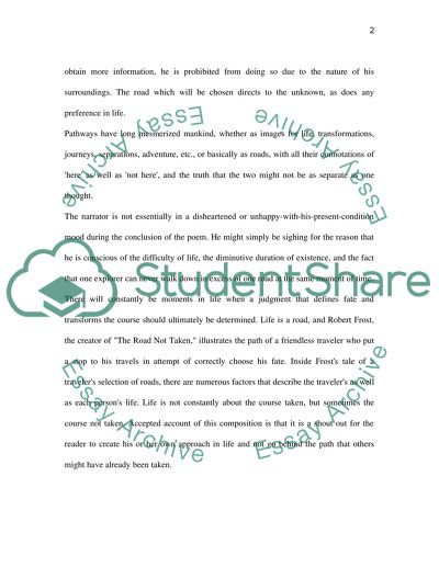 Road not Taken by Robert Frost