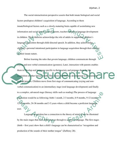 Age in Acquiring First Language