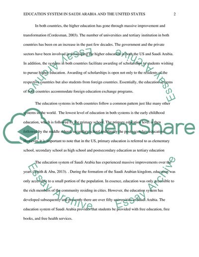 Education system in Saudi Arabia and the United States