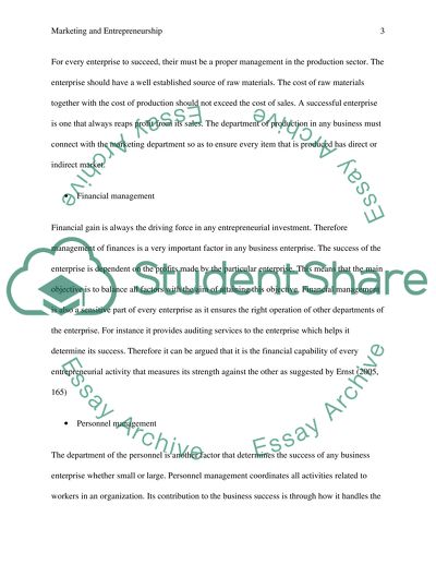 Marketing and Entrepreneurship