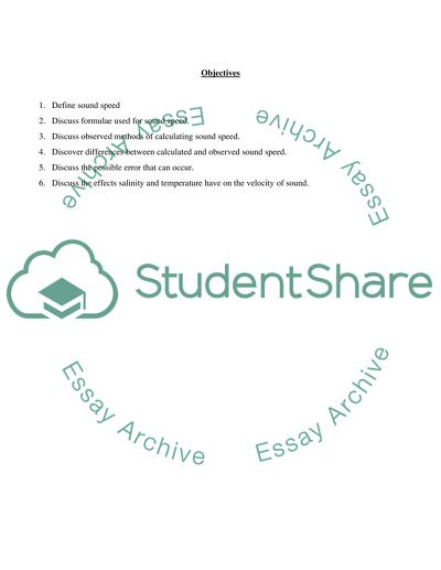 Calculated Versus Observed Underwater Sound Speed