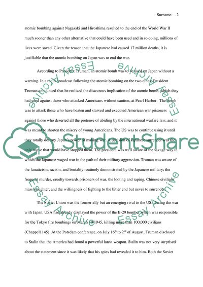 Was the US justified in using the Bomb against Japan