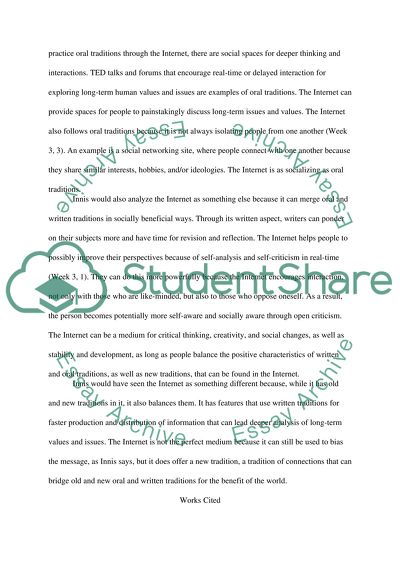 Theories of Harnold Innis and the internet