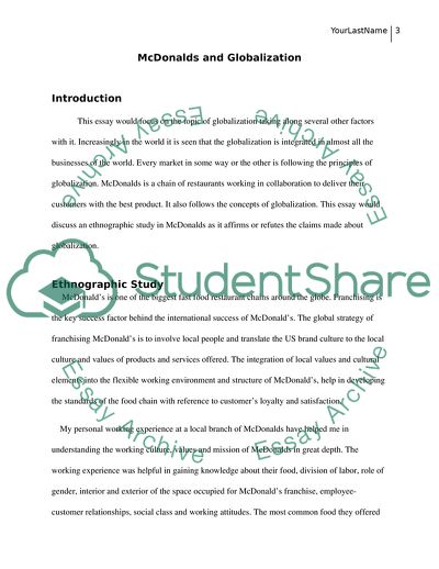 McDonalds and Globalization