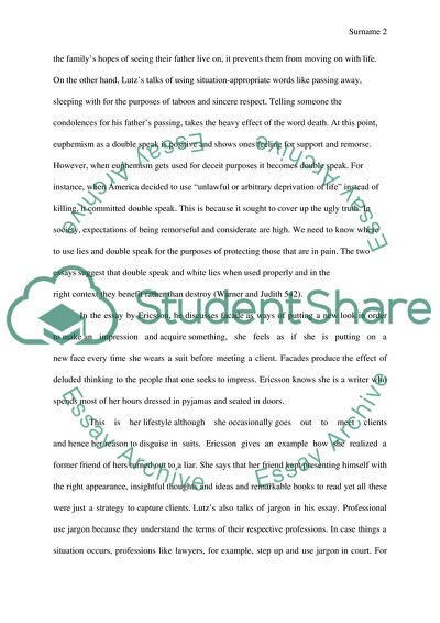 Lies and Double Speaking in the Society and its Effects