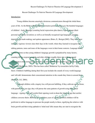 Nativist Theories Of Language Development