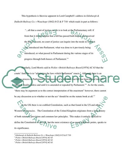 Separation of Powers in UK Law
