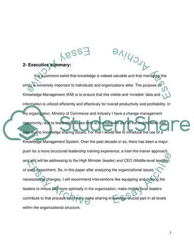 Knowledge management plan