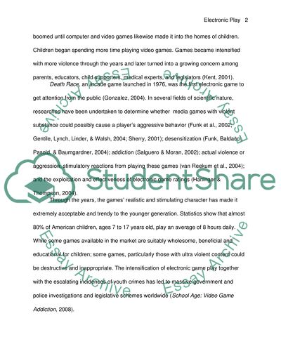 Should Electronic Play be Encouraged for School-Age Children