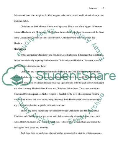 Compare and contrast christianity and hinduism