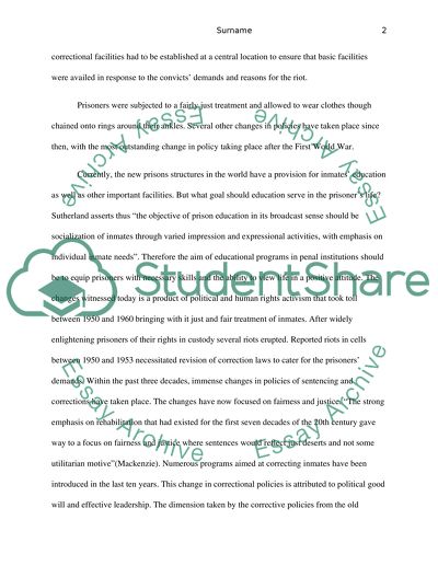 Significant Change in Correctional Policy and Its Importance