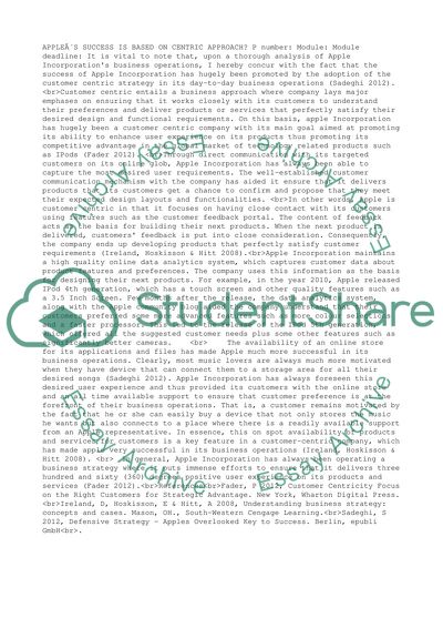 MBA executive University / Innovation / Apples success is based on customer centric approach