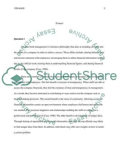 Finance and Open-Book Management