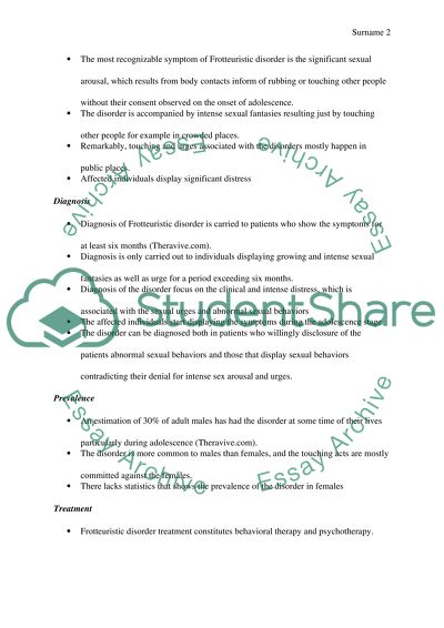Overview of Frotteuristic Disorder