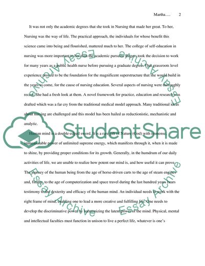 A New Look at Nursing of Martha Rogers