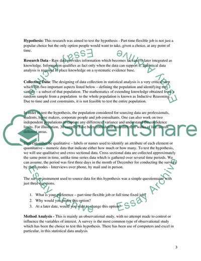 A Statistical Study on Part Time Jobs