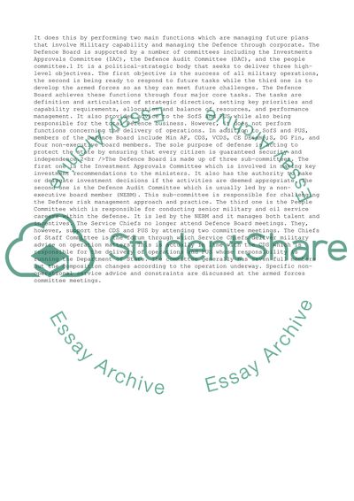 Responses to Various Questions on Defence