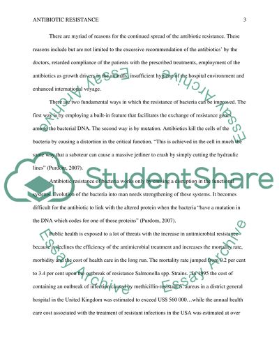 Antibiotic Resistance of Bacteria