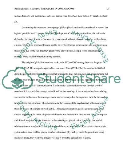 Viewing the Globe in 2006 and 2056