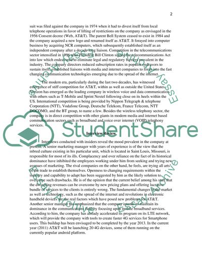 Company Critical Analysis: the American Telephone and Telegraph Corporation