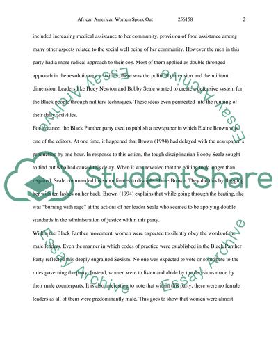 African American Women Speak Out