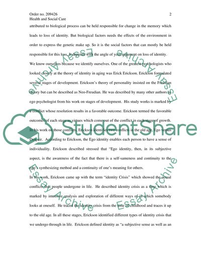 Health and Social Care in the Process of Aging