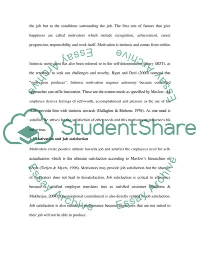 Management and Organisational Behaviour: Motivation and Job Satisfaction