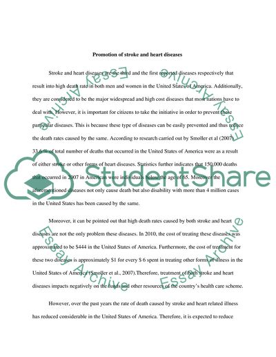 The promotion of stroke and heart diseases