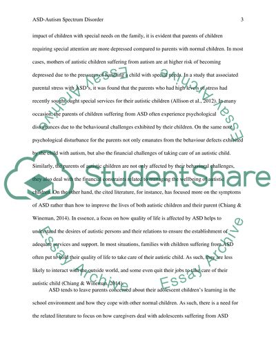 The Impact of Autism Spectrum Disorder on Caregivers