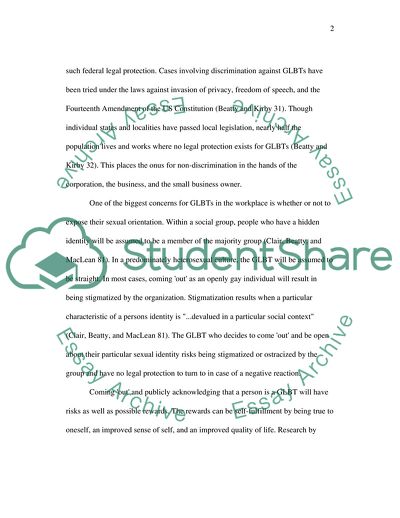 Gay and Lesbian Issues - War in the Workplace