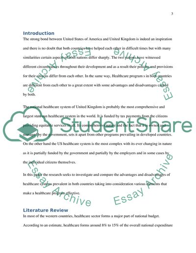 National Healthcare System in the UK
