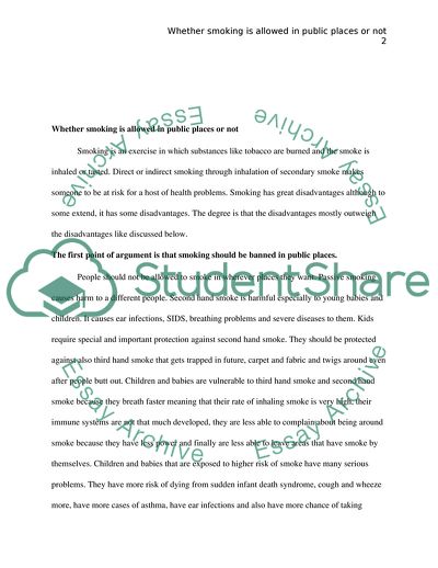 Whether Smoking Is Allowed in Public Places or Not