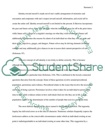 The Concept of Self-Identity in Lockes Theory