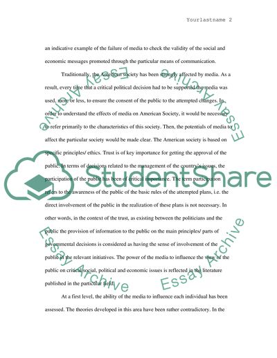 The Effects The Media Has On American Society