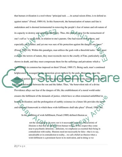 Do you Agree that Religion is an Illusion