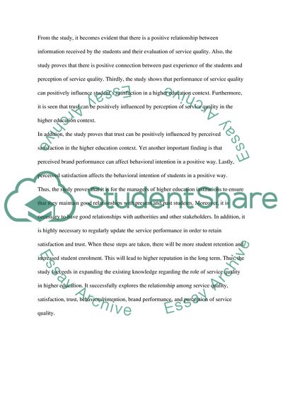Antecedents and Consequences of Service Quality in a Higher Education Context