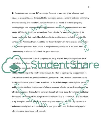 The American Dream Analysis